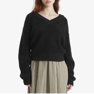 Faithfull the Brand Black V-Neck Sweater